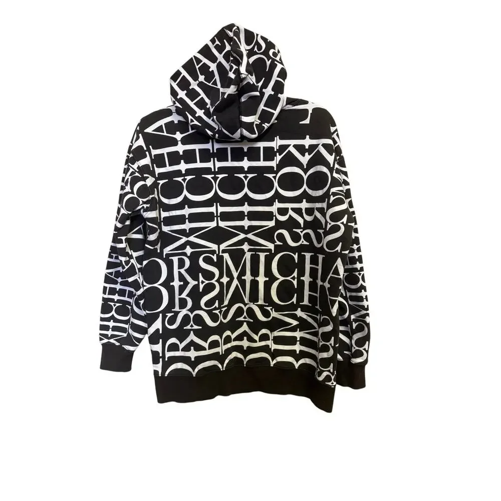 michael kors black and white hoodie womens medium